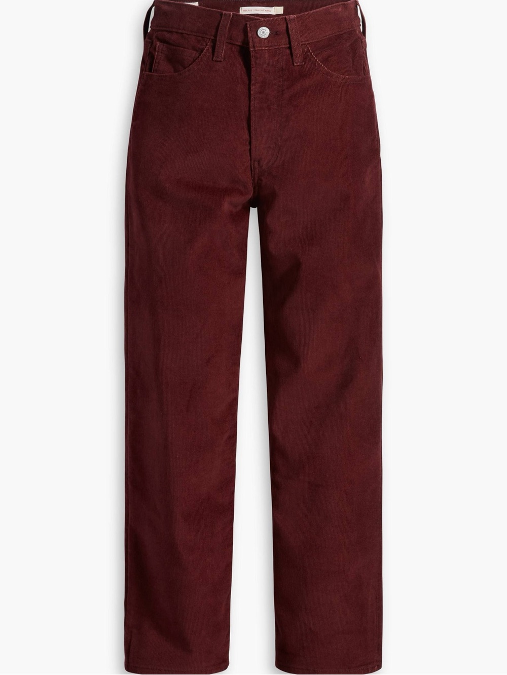 Levi's Women's Ribcage Straight Corduroy Jeans in Deep Burgundy